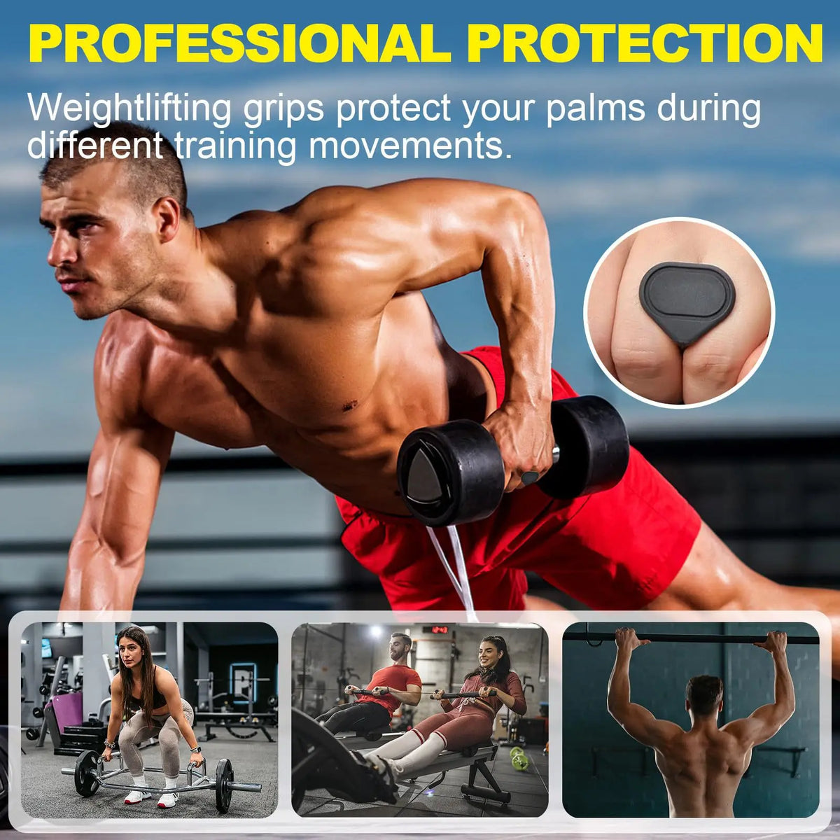 Gym Gloves Grip Strengthener Silicone Palm Grips Crosstraining Palm Grip Hand Protection for Gymnastics Weightlifting Exercise