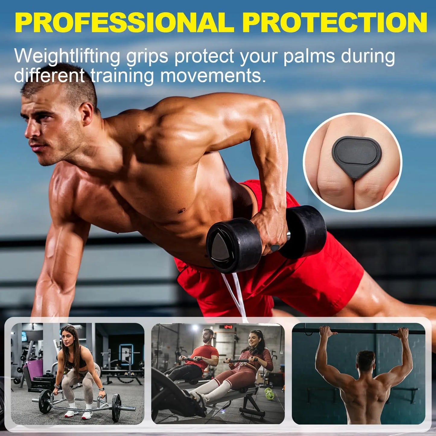 Gym Gloves Grip Strengthener Silicone Palm Grips Crosstraining Palm Grip Hand Protection for Gymnastics Weightlifting Exercise